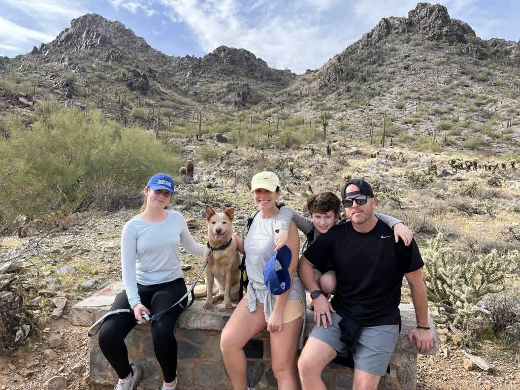 hiking with family